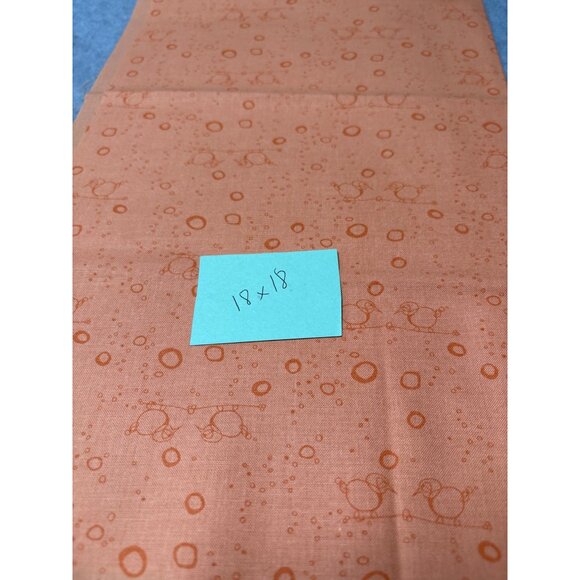 Cheap Talk Orange Bird Print Cotton Fabric 18" x 18" Quilting Sewing Square by C - Picture 5 of 6